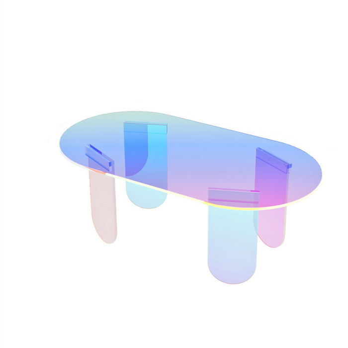 Shatterproof Iridescent Clear Acrylic Coffee Table