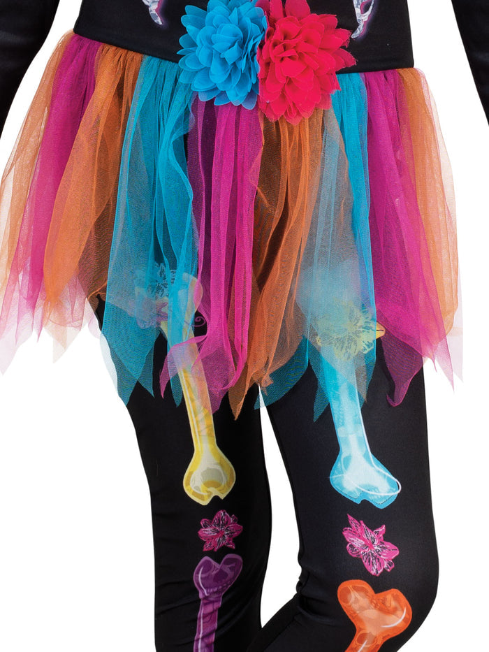 Skeleton Girl Neon Costume, Child