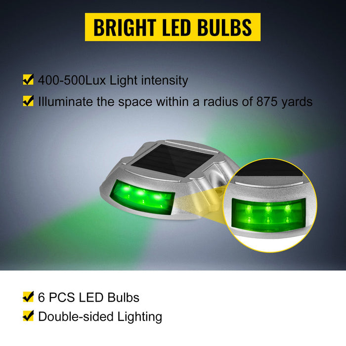 Solar Driveway Light 8-Pack LED Road Markers Green for Garden Pathway