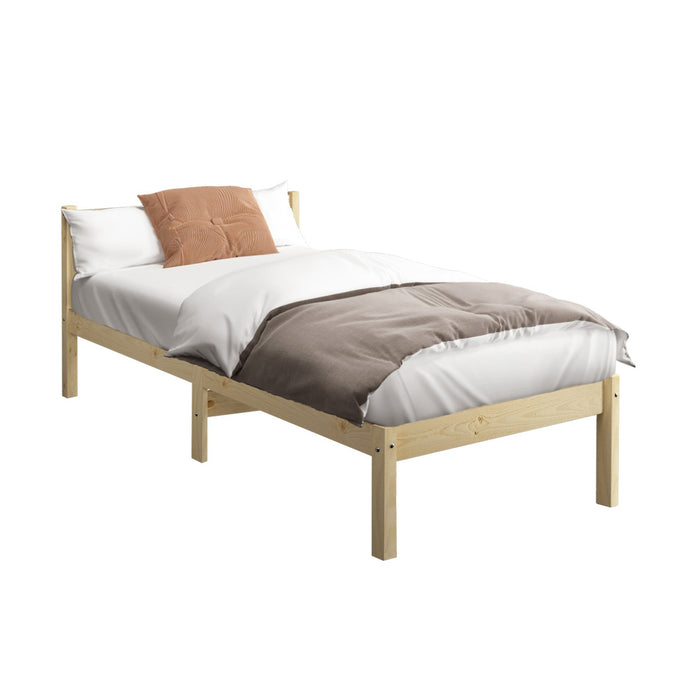 King Single Wooden Bed Frame with Headboard