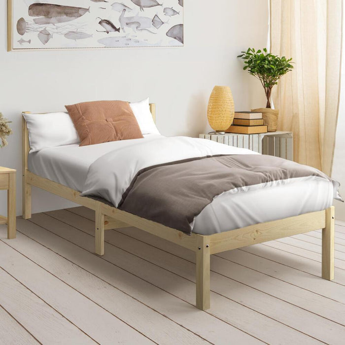King Single Wooden Bed Frame with Headboard
