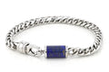 Stainless Steel Bracelet With Lapis Inlay