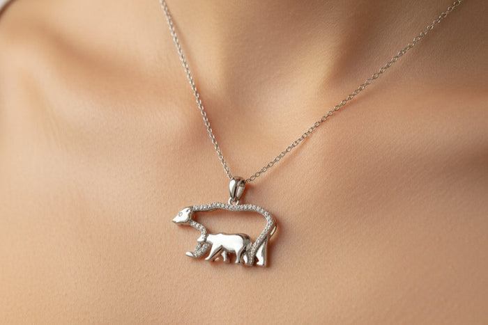Sterling Silver Mama Bear Necklace