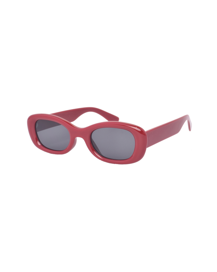 Red framed sunglasses