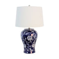 Trellis Table Lamp 68cm Ceramic Base Leaf Pattern White Shade for Home