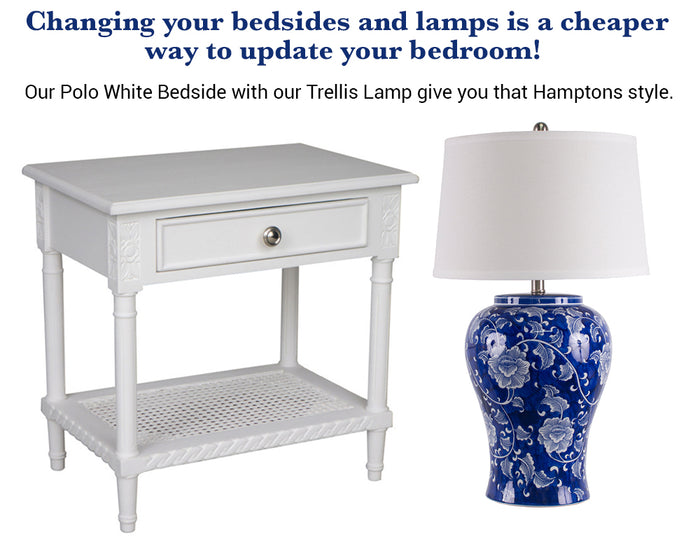 Trellis Table Lamp 68cm Ceramic Base Leaf Pattern White Shade for Home