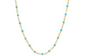 Turquoise Enamel Bead on Piatto Chain and Bracelet