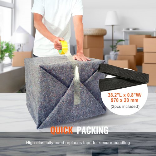 VEVOR 12 Pack Moving Blankets Cotton Heavy Duty Shipping Pads 1829x1372 mm
