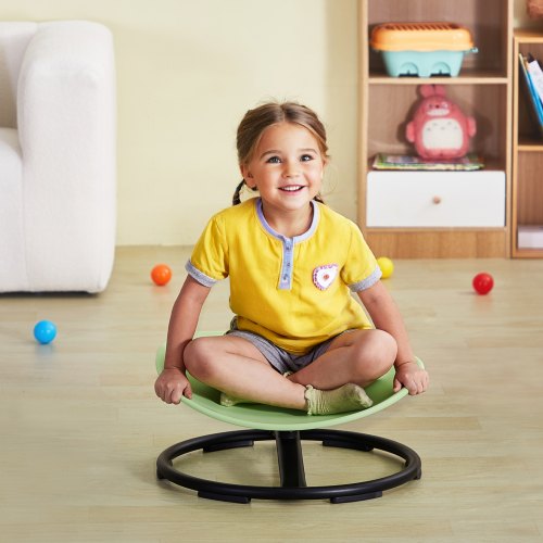 VEVOR Kids Spin Chair Sensory Swivel Chair Non-Slip Metal Base - Green