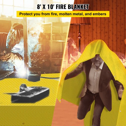 VEVOR Welding Blanket 8 x 10 Ft Fiberglass Fireproof Thermal Resistant with Bag