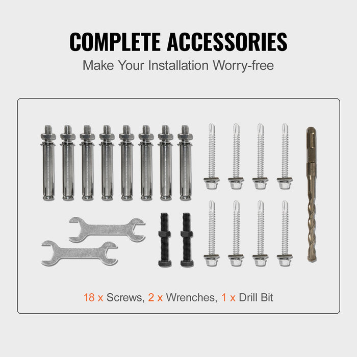 Wrought Iron Handrail Stair Railing Adjustable Fit 2 Steps
