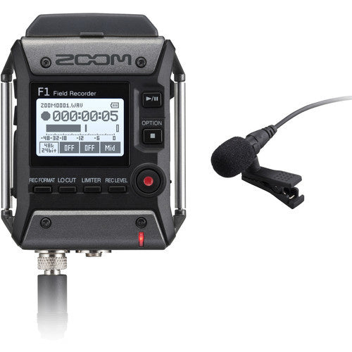 Zoom F1-LP 2-Input / 2-Track Portable Field Recorder with Lavalier Microphone - Voice and Video Sales